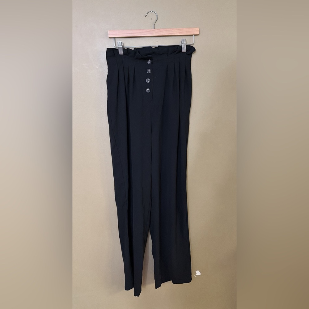 HYFVE Black Wide-Leg Trousers